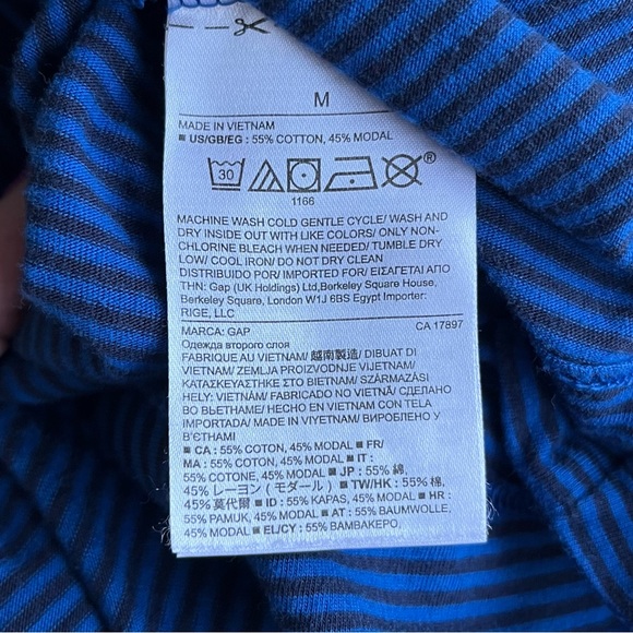 •GAP• Casual Blue Striped A-Line Dress - Size Medium - Picture 7 of 8